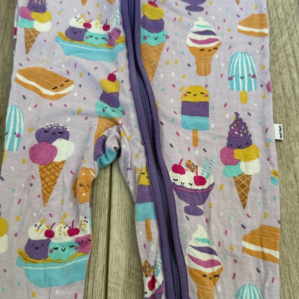 Little Sleepies Wilderberry Sundae Ice Cream Footie Pajamas 6-12 Months - Picture 2 of 8